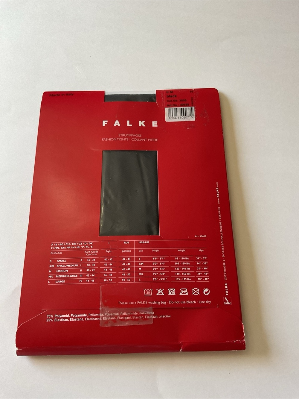 FALKE NET TIGHTS FISHNETS BLACK FISHNETS MEDIUM NWT - Picture 8 of 10